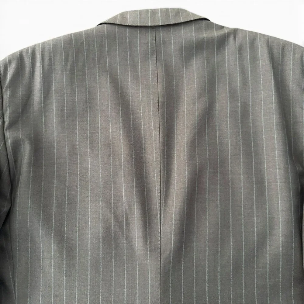 Ermenegildo Zegna Mila Fit Blazer Men 46R/60R Brown Pinstripe Wool Sport Coat